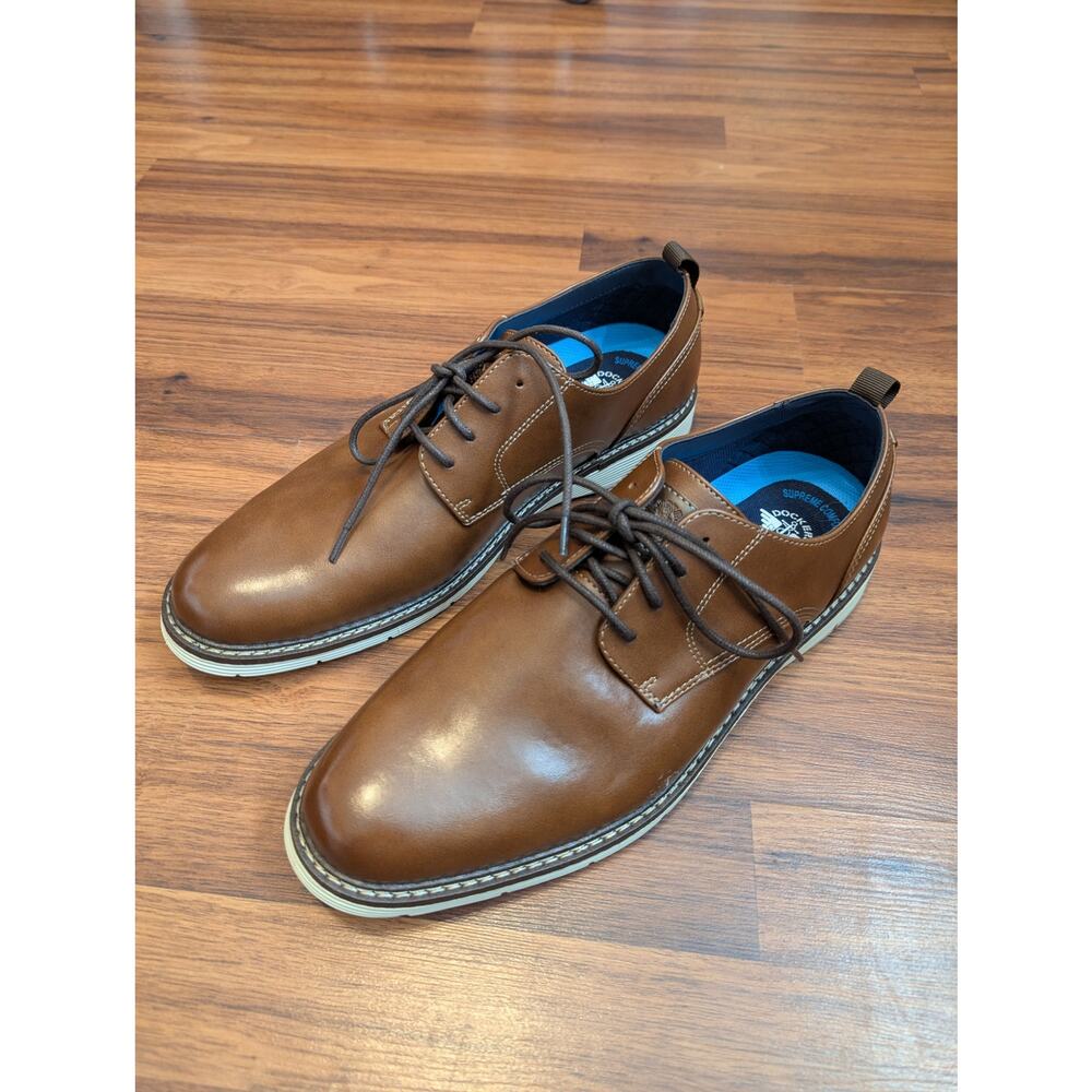 Dockers Supreme Comfort Oxford Shoes Size 12 Brown NWOT Casual Minimalist Office